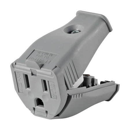 LEVITON Grd Courd Outl 15A-Gray 3W102-0GY